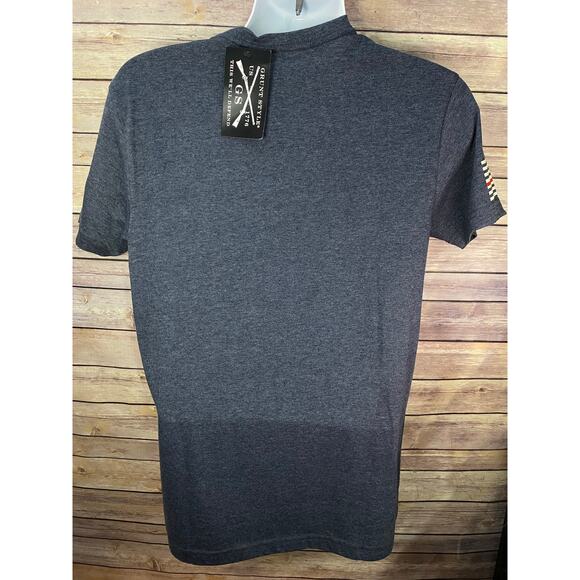 Grunt Style “Support Those Who Serve” Red Line T-Shirt Size Medium Gray NEW - Picture 3 of 7